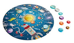 Hape Puzzle Système Solaire - Pour Enfants 5 ans et Plus - 102 Pièces Colorées - Découverte de l'Univers et des Planètes - Puzzle Enfant 5 ans Bois pour la Mémoire, l'Organisation, la Planification