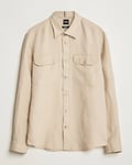 BOSS BLACK Liam Linen Pocket Overshirt Light Beige