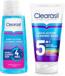 Clearasil Bundle for Clear Skin and Pores: Clearasil 5 in 1 Cleansing Face Wash 