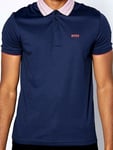 New Mens Hugo Boss 50424198 Paddy Contrast Polo Shirt Navy Size S