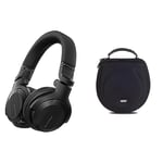 Pioneer DJ HDJ-CUE1BT-K, DJ Headphones with Bluetooth, Black & UDG Creator Headphone Case Large Black U8200BL