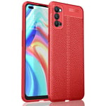 Oppo OPPO Reno4 5G Leather Texture Case Red