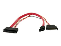 StarTech.com Cable adaptateur Micro SATA vers SATA avec alimentation SATA de 30 cm - Cordon d'alimentation Micro SATA vers SATA - Câble SATA - Serial ATA 150/300/600 - Micro SATA (R) pour SATA...