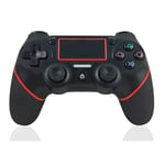 SZDL PS4 wireless game controller, Bluetooth controller, vibration somatosensory, microphone/stereo headset game controller,Black red