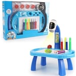 Inlärningsskrivbord för barn med smart projektor, ritbord, målning, pedagogisk leksak för barn-A215