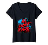 Womens Ai Don't Care Artificial Intelligence Cool Graffiti Style V-Neck T-Shirt