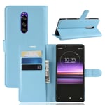 Sony Xperia 1 PU Wallet Case Light Blue