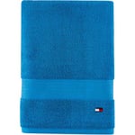 Tommy Hilfiger Solid Color Bath Towel 1 Piece - 30 X 54 Inches, 100% Cotton 574 GSM (Blue)