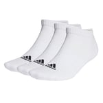 adidas Unisex Kids Cushioned Low-Cut Socks 3 Pairs, White/Black, 6-7 Years