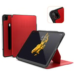 ZUGU iPad Pro 12.9 Case 2020 4th Gen. New Alpha Model Ultra Slim Protective Cover - Wireless Apple Pencil Charging - Convenient 10-angle Magnetic Stand & Auto Sleep/Wake [Red]