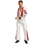 Boland - Costume Adulte Rock 'n Roll Star, Rouge et Blanc, Combinaison pour Homme, Chanteur, Superstar, déguisement, Carnaval, soirée déguisée