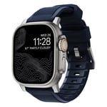 Nomad Apple Watch Ultra 2 49mm Rugged Band Atlantic Blå (Silver Hardware)