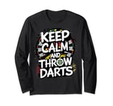 Keep Calm Throw Darts Gift Dart Funny Dartboard Bullseye 180 Long Sleeve T-Shirt