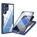 Samsung Galaxy S23 Ultra 360 Deksel med skjermbeskytter - blå