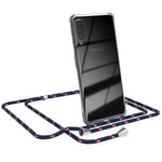 For Samsung Galaxy A7 (2018) Cover with Chain Band Case for Hanging Navy Blue