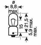 Osram Original Minixen - Glödlampa Bax 6W 12 V 1-pack