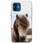 Azzumo Brown Horse Face Soft Flexible Ultra Thin Case Cover For the Apple iPhone 12 Mini 5.4" (2020)