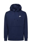 Nike Club Fleece Pullover Longsleeve Men's Hoodie Blue/White Size S 804346-451