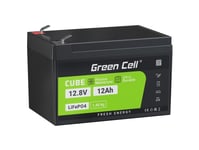 Green Cell - LiFePO4 12V 12,8V 12Ah batteri för solcellsanläggningar, husbilar och båtar