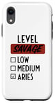 iPhone XR Funny Saying Level Of Savage Aries Zodiac Men Women Sarcasm Case