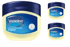 Vaseline Pure Petroleum Jelly Original Protects Dry Skin 50ml / Pack Of 3