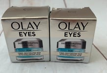 OLAY EYES Deep Hydrating Eye gel, for tired, dehydrated skin 2 x 15ml, Sealed