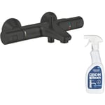 Mitigeur bain douche thermostatique Grohe Precision Start noir + nettoyant GrohClean - Noir mat