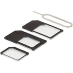SIM-kortsadapter för micro/mini/nano-sim, Deltaco, svart