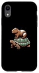 Coque pour iPhone XR Capybara Sac à dos avec tortue Capybara et tortue