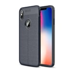 Apple iPhone XS Max Leather Texture Case Navy