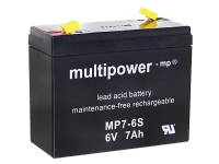 multipower MP7-6S 300402 Blybatteri 6 V 7 Ah Blyfilt (B x H x D) 116 x 99 x 50 mm Plattkontakt 4,8 mm Underhållsfritt, låg självurladdning