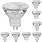 12V 35W Halogenlampor MR11 GU4 Spotbas Varmvit, Dimbar, 8-pack 35W