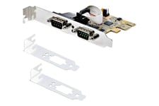 StarTech.com 2-Port PCI Express Serial Card, Dual Port PCIe to RS232 (DB9) Serial Interface Card, 16C1050 UART, Standard or Low Profile Brackets, COM Retention, For Windows & Linux - PCIe to Dual DB9 Card (21050-PC-SERIAL-LP) - seriel adapter - PCIe 2.0 -