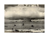 Wee Blue Coo Vintage Photo Atomic Bomb Mushroom Cloud Bikini Wall Art Print