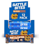 Battle Bites High Protein Bars 12 x 62g - Jaffa Bar Orange Flavour - Low in Sugar, High in Fibre, Free from Preservatives, Non-GMO - 20g protein, 7.5g fibre + 240 calories per bar - Made in UK