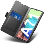 Aunote Samsung Galaxy A71 Phone Case, Samsung A71 Flip Case, Galaxy A71 Case Wallet, Ultra Slim Flip Folio Leather Case with Card Holder For Samsung Galaxy A71 Phone Cover. Black
