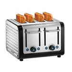 Dualit 46505 Architect 4 Slice Toaster | Brushed Stainless Steel with Black Trim | Extra-Wide Slots – Peek and Pop Function – Patented Perfect Toast Technology – Matching Kettle and Sandwich Cage Available