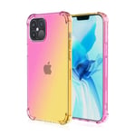 TOPOFU for iPhone 12 Pro/Max Case, Crystal Clear Anti Smudge Shockproof Soft TPU Silicone Reinforced Corners Protective Cover Case for iPhone 12 Pro/Max (Pink Gold)