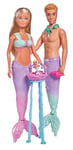 Simba 105733524 Steffi Love Mermaid Family, doll as pregnant mermaid with Kevin as a merman, with baby bed, 29 cm dress-up, toy dolls, for children from 3 years