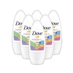 Dove Invisible Dry Colors Roll-On Deodorant Antiperspirant 6 x 50ml