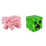 Paladone Minecraft Pig Bank 19cm-Officially Licensed Merchandise, Pink & Minecraft Creeper Light with Official Creeper Sounds, Battery Powered
