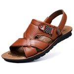 HealHeatersⓇ Men's Open Toe Sandals Summer Holiday Slide Adjustable Leisure Lightweight Beach Trend Comfort Flat Sandals,Beige,39