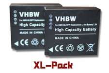 Set de 2 batteries 750mAh pour appareil photo Panasonic Lumix DMC-GX7 remplace DMW-BLE9, DMW-BLE9E, DMW-BLG10, DMW-BLG10E