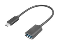 Lanberg - Usb-Adapter - 24 Pin Usb-C (Han) Til Usb Type A (Hun) - Usb 3.1 Gen 1 - 15 Cm - Sortering