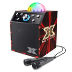 Toyrific | X Factor Karaoke Machine Set, Portable Speaker with LED Disco Lights, Bluetooth, 2 Microphones for Kids and Adults