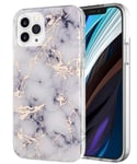 BSLVWG Compatibe with iPhone 12 Pro Max Case,Ultra-Thin Marble Stone Pattern Hybrid Hard Back Soft TPU Raised Edge Slim Protective Case Shock Proof Cover for iPhone 12 Pro Max 6.7 inches(White)