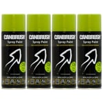 4x Canbrush C68 Grass Lime Spray Paint All Purpose DIY Metal Wood Plastic 400ml