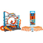 Hot Wheels City Garage & Track Builder with Mini Car Toy Pack