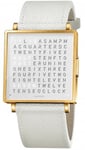 QLOCKTWO Watch W35 Gold White Leather D