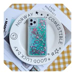 Glitter Love Heart Stars Transparent Soft TPU Cover For iPhone 5 5s SE 6 6s 7 8 Plus 10 X XS XR 11 Pro Max Liquid Quicksand Case-Green-For iPhone SE 2020